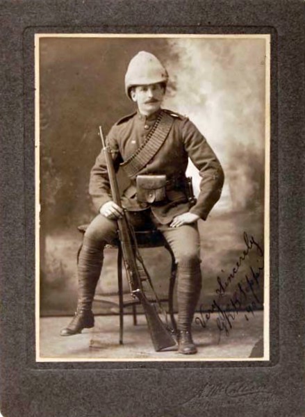 Charles Sippi, bursar of the Asylum,
 posing in uniform, 1901. RMHCL