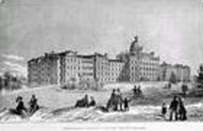 Toronto Asylum.
Canadian Illustrated News, Vol.1, No. 29, Page 456. Reproduced from Library and
Archives Canada's website Images in the News: Canadian Illustrated News.