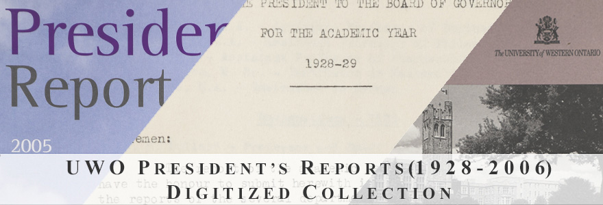 UWO President's Reports (1928 - 2006) Digitized Collection