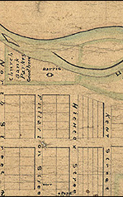 Detailed map of London, Canada West, 1840-41 by William Robinson.