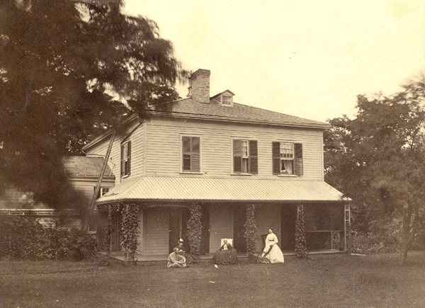 People on the west lawn of Eldon House