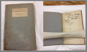 Photograph of cover and title page of the Golden Helmet by Yeats.