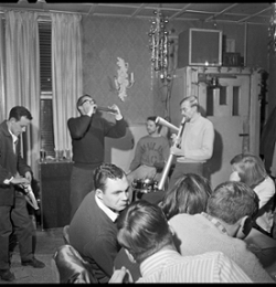 Musicians playing at the York Hotel.