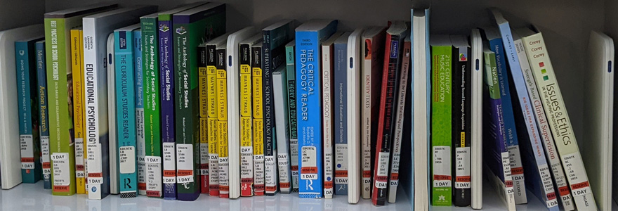 Books on a shelf