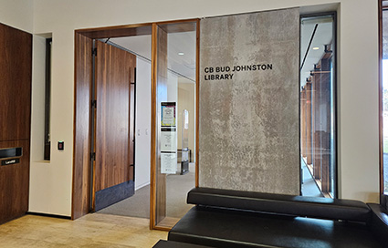 Entrance to the C.B. "Bud" Johnston Library