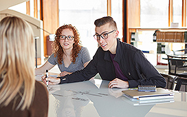 Group of students studying at a table