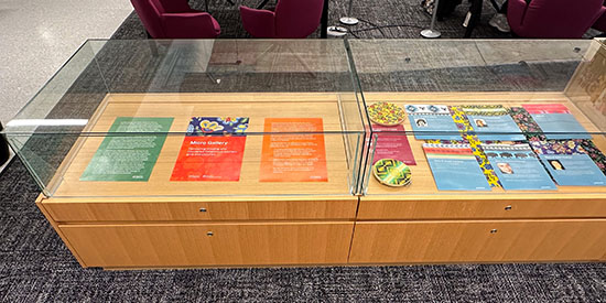 A display case on the mezzanine of Weldon