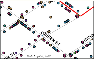  EPOI with Road Layer by Standard Industrial Classification (SIC) Division - Charlottetown, PEI