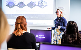 Staff member teaching a workshop