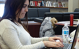 User working on a laptop