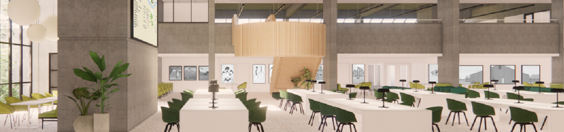 Artist rendering of the learning commons in The D.B. Weldon Library