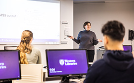 Librarian teaching a workshop